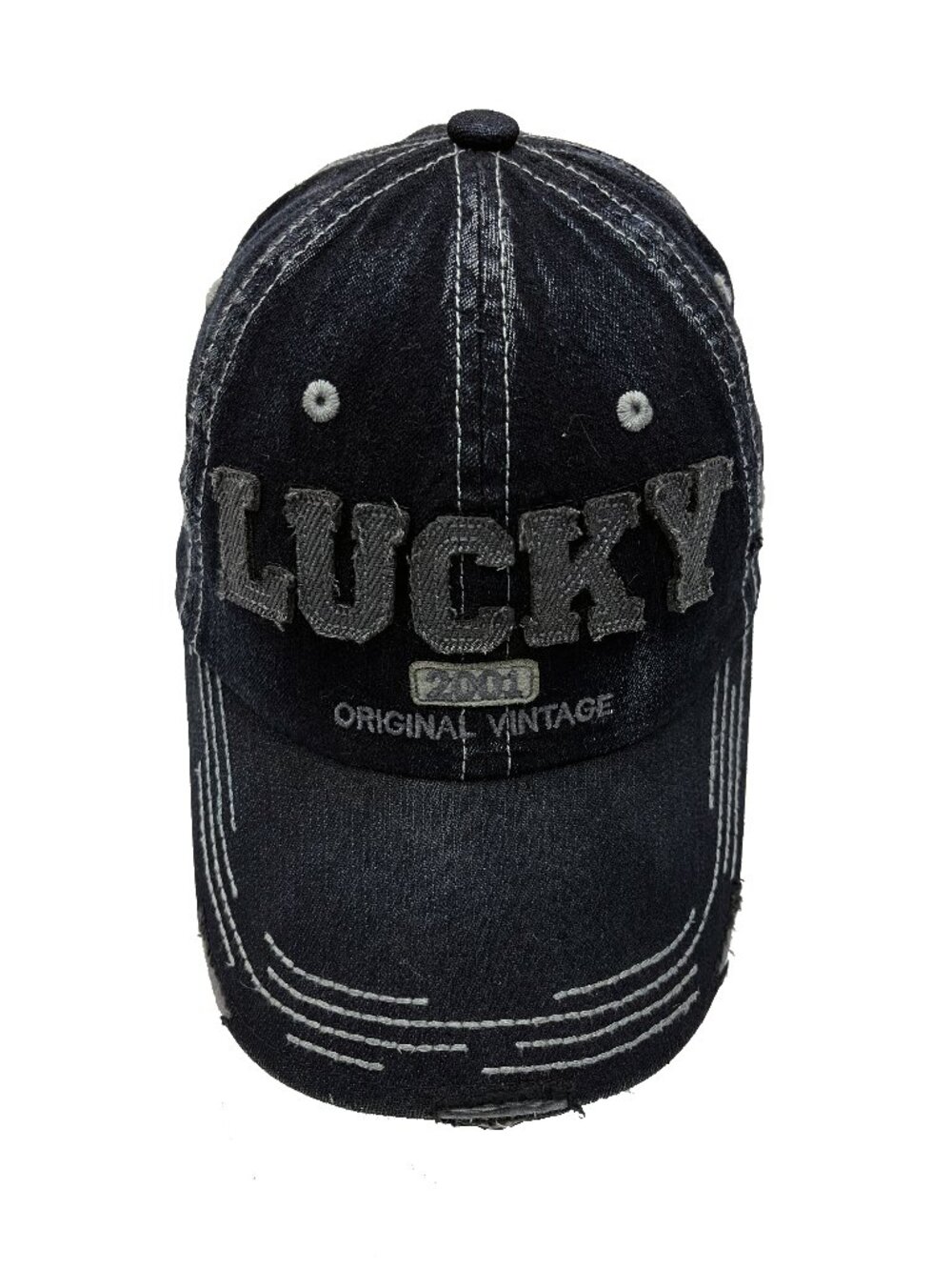 Lucky Denim Vintage Distressed Baseball Cap Hat Mens Womens KB ETHOS